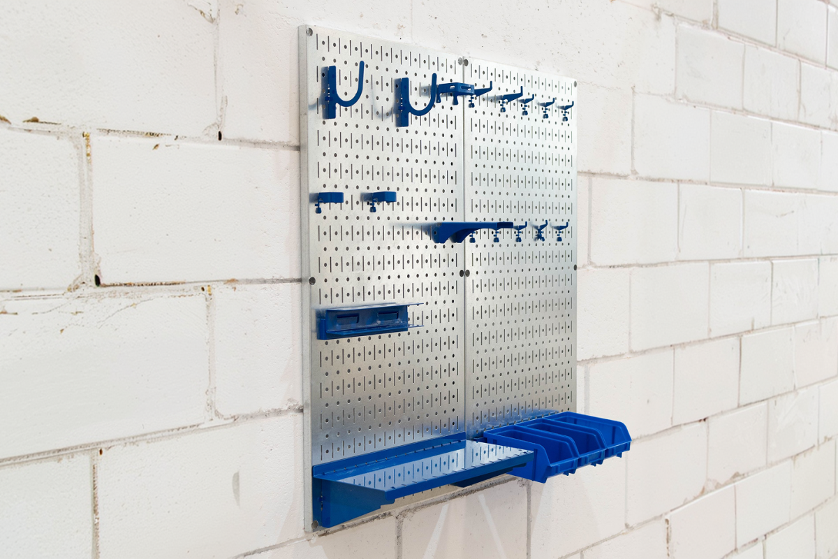 Tablero organizador metálico de pared | Acero inoxidable